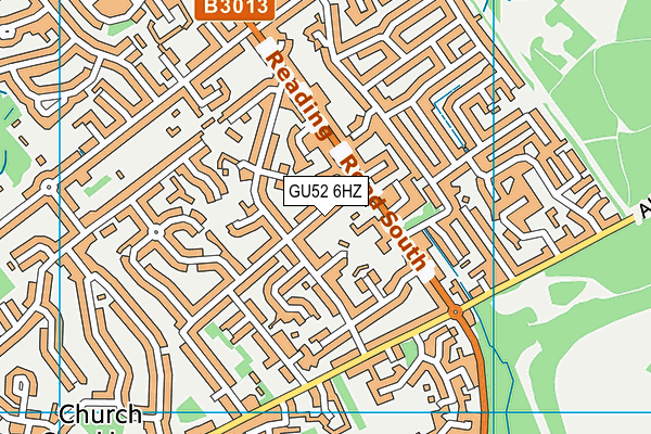GU52 6HZ map - OS VectorMap District (Ordnance Survey) GU52 6HZ map - OS VectorMap District (Ordnance Survey)