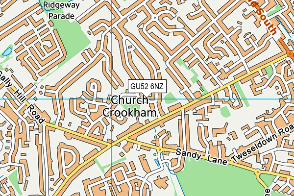 GU52 6NZ map - OS VectorMap District (Ordnance Survey)