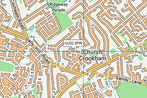 GU52 6PW map - OS VectorMap District (Ordnance Survey) GU52 6PW map - OS VectorMap District (Ordnance Survey)
