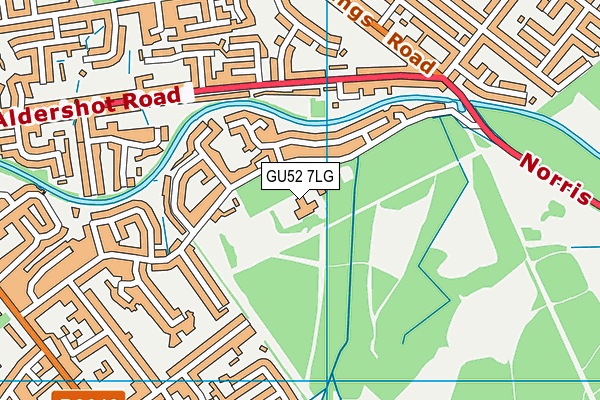 GU52 7LG map - OS VectorMap District (Ordnance Survey) GU52 7LG map - OS VectorMap District (Ordnance Survey)