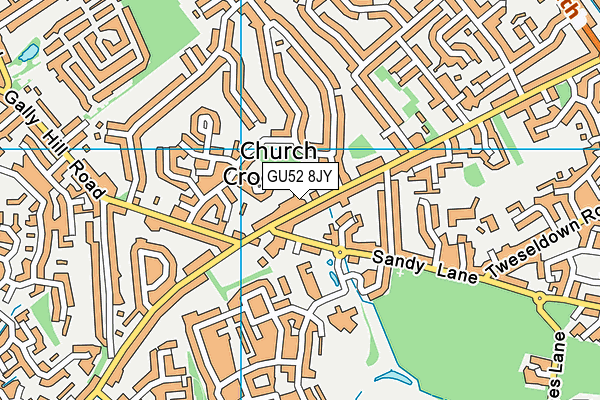 GU52 8JY map - OS VectorMap District (Ordnance Survey) GU52 8JY map - OS VectorMap District (Ordnance Survey)