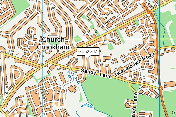 GU52 8JZ map - OS VectorMap District (Ordnance Survey) GU52 8JZ map - OS VectorMap District (Ordnance Survey)