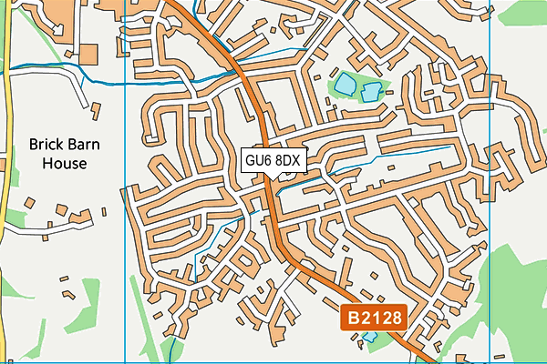 GU6 8DX map - OS VectorMap District (Ordnance Survey) GU6 8DX map - OS VectorMap District (Ordnance Survey)
