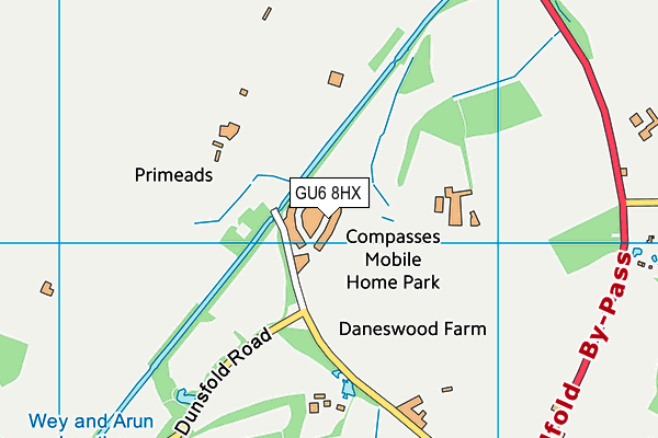 GU6 8HX map - OS VectorMap District (Ordnance Survey) GU6 8HX map - OS VectorMap District (Ordnance Survey)