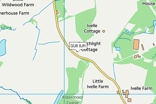 GU6 8JH map - OS VectorMap District (Ordnance Survey) GU6 8JH map - OS VectorMap District (Ordnance Survey)