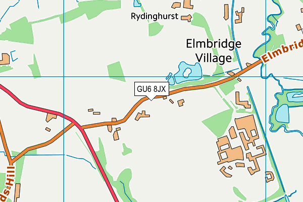 GU6 8JX map - OS VectorMap District (Ordnance Survey) GU6 8JX map - OS VectorMap District (Ordnance Survey)