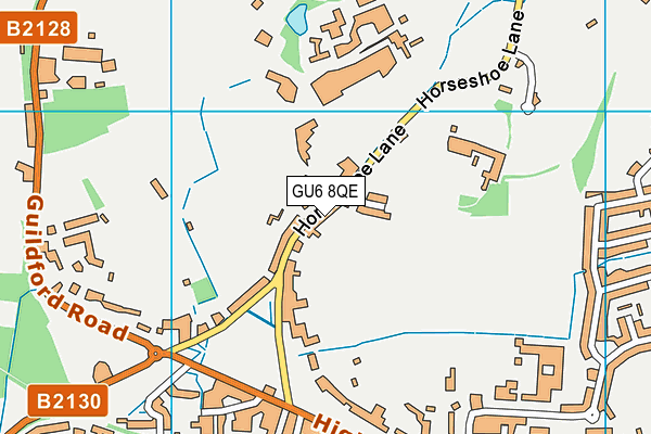 GU6 8QE map - OS VectorMap District (Ordnance Survey) GU6 8QE map - OS VectorMap District (Ordnance Survey)