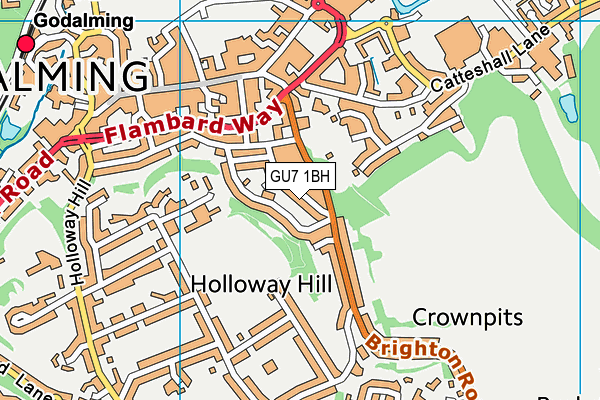 GU7 1BH map - OS VectorMap District (Ordnance Survey) GU7 1BH map - OS VectorMap District (Ordnance Survey)