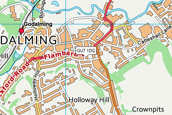 GU7 1DQ map - OS VectorMap District (Ordnance Survey) GU7 1DQ map - OS VectorMap District (Ordnance Survey)