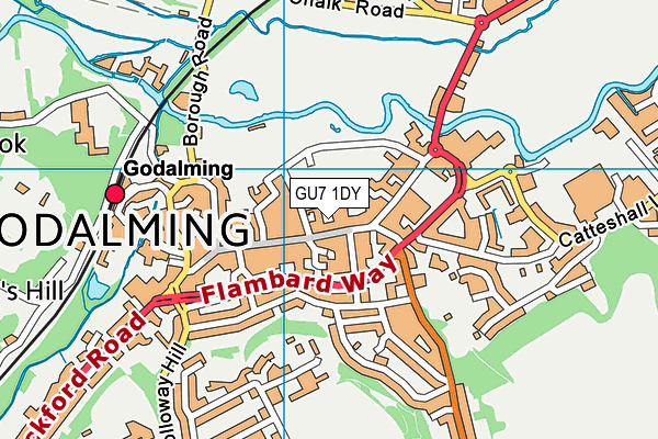 GU7 1DY map - OS VectorMap District (Ordnance Survey) GU7 1DY map - OS VectorMap District (Ordnance Survey)