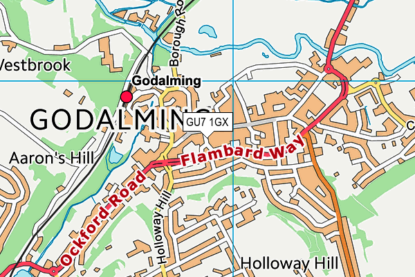 GU7 1GX map - OS VectorMap District (Ordnance Survey)