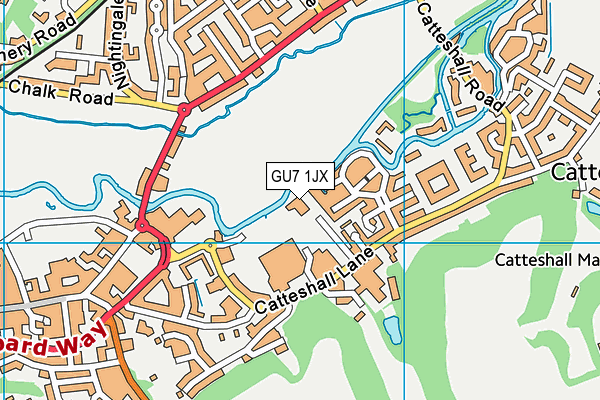 GU7 1JX map - OS VectorMap District (Ordnance Survey) GU7 1JX map - OS VectorMap District (Ordnance Survey)