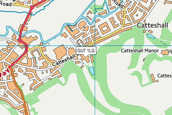 GU7 1LG map - OS VectorMap District (Ordnance Survey) GU7 1LG map - OS VectorMap District (Ordnance Survey)