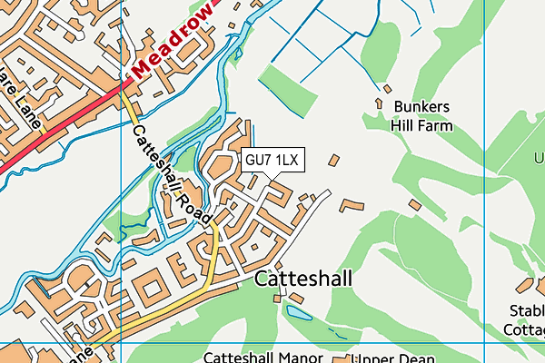 GU7 1LX map - OS VectorMap District (Ordnance Survey) GU7 1LX map - OS VectorMap District (Ordnance Survey)