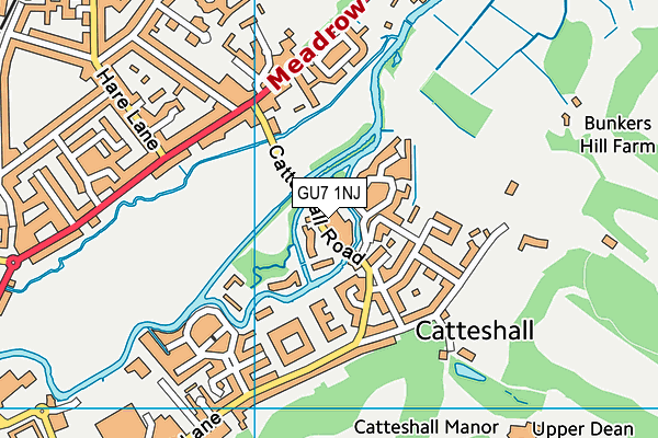 GU7 1NJ map - OS VectorMap District (Ordnance Survey) GU7 1NJ map - OS VectorMap District (Ordnance Survey)