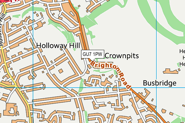 GU7 1PW map - OS VectorMap District (Ordnance Survey) GU7 1PW map - OS VectorMap District (Ordnance Survey)