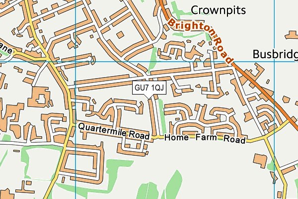 GU7 1QJ map - OS VectorMap District (Ordnance Survey) GU7 1QJ map - OS VectorMap District (Ordnance Survey)