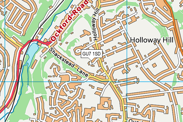 GU7 1SD map - OS VectorMap District (Ordnance Survey) GU7 1SD map - OS VectorMap District (Ordnance Survey)