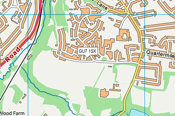 GU7 1SX map - OS VectorMap District (Ordnance Survey) GU7 1SX map - OS VectorMap District (Ordnance Survey)