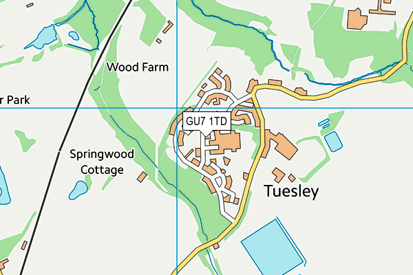 GU7 1TD map - OS VectorMap District (Ordnance Survey) GU7 1TD map - OS VectorMap District (Ordnance Survey)