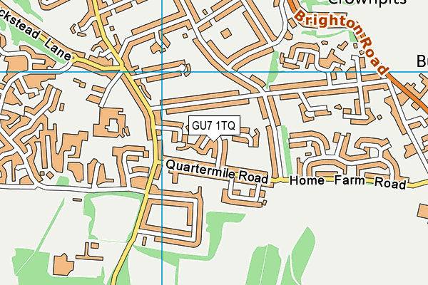 GU7 1TQ map - OS VectorMap District (Ordnance Survey)