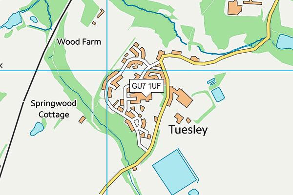 GU7 1UF map - OS VectorMap District (Ordnance Survey) GU7 1UF map - OS VectorMap District (Ordnance Survey)