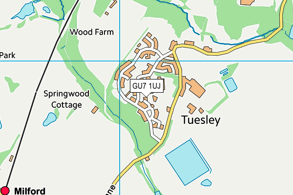 GU7 1UJ map - OS VectorMap District (Ordnance Survey) GU7 1UJ map - OS VectorMap District (Ordnance Survey)