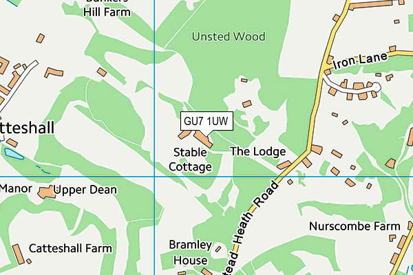 GU7 1UW map - OS VectorMap District (Ordnance Survey) GU7 1UW map - OS VectorMap District (Ordnance Survey)