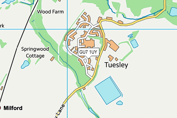 GU7 1UY map - OS VectorMap District (Ordnance Survey) GU7 1UY map - OS VectorMap District (Ordnance Survey)