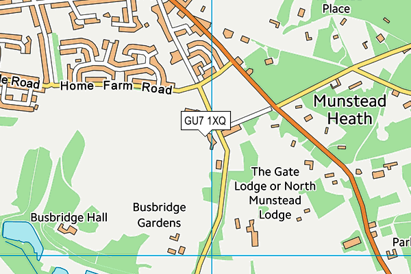 GU7 1XQ map - OS VectorMap District (Ordnance Survey)