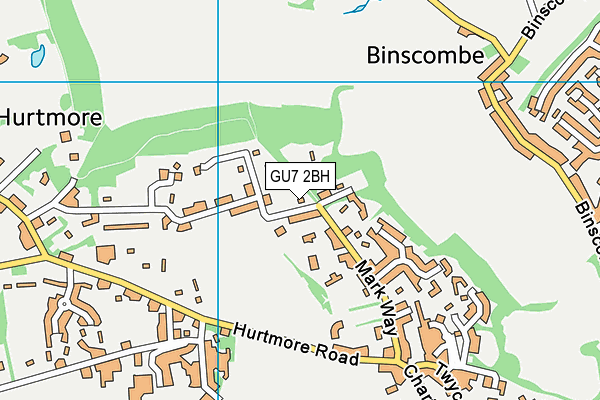 GU7 2BH map - OS VectorMap District (Ordnance Survey) GU7 2BH map - OS VectorMap District (Ordnance Survey)
