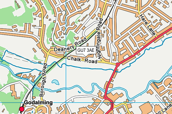 GU7 3AE map - OS VectorMap District (Ordnance Survey) GU7 3AE map - OS VectorMap District (Ordnance Survey)