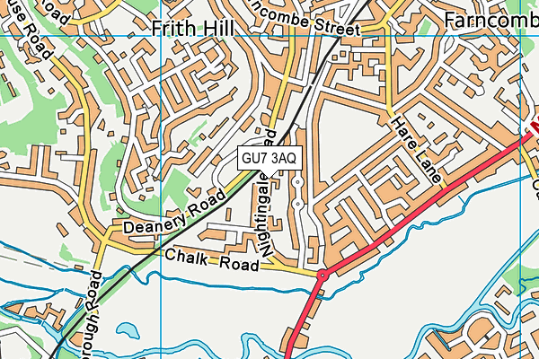 GU7 3AQ map - OS VectorMap District (Ordnance Survey) GU7 3AQ map - OS VectorMap District (Ordnance Survey)