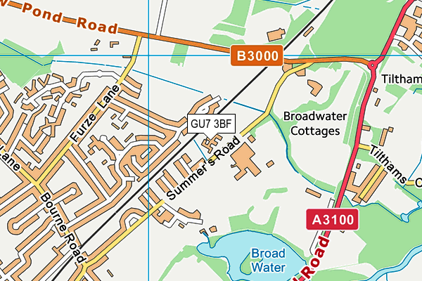 GU7 3BF map - OS VectorMap District (Ordnance Survey) GU7 3BF map - OS VectorMap District (Ordnance Survey)