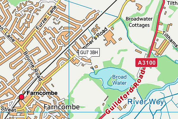 GU7 3BH map - OS VectorMap District (Ordnance Survey)