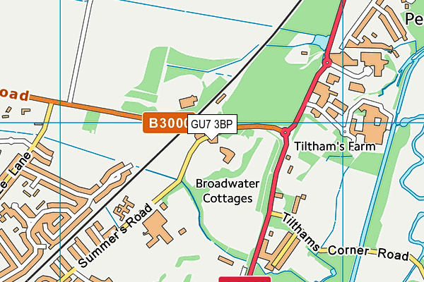 GU7 3BP map - OS VectorMap District (Ordnance Survey) GU7 3BP map - OS VectorMap District (Ordnance Survey)