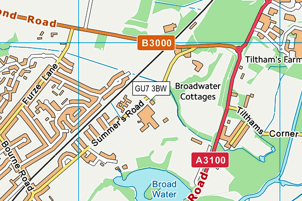 GU7 3BW map - OS VectorMap District (Ordnance Survey) GU7 3BW map - OS VectorMap District (Ordnance Survey)