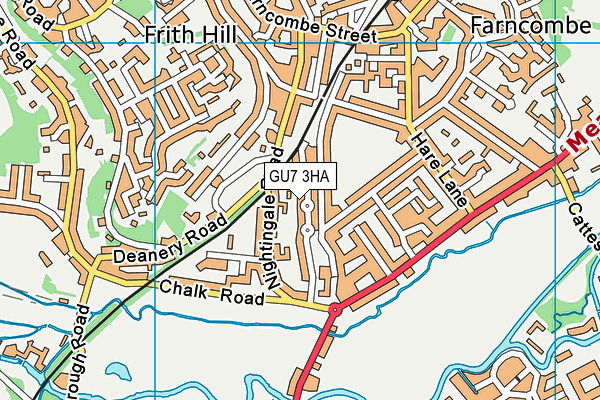 GU7 3HA map - OS VectorMap District (Ordnance Survey) GU7 3HA map - OS VectorMap District (Ordnance Survey)