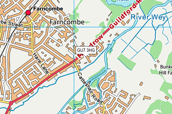 GU7 3HG map - OS VectorMap District (Ordnance Survey) GU7 3HG map - OS VectorMap District (Ordnance Survey)
