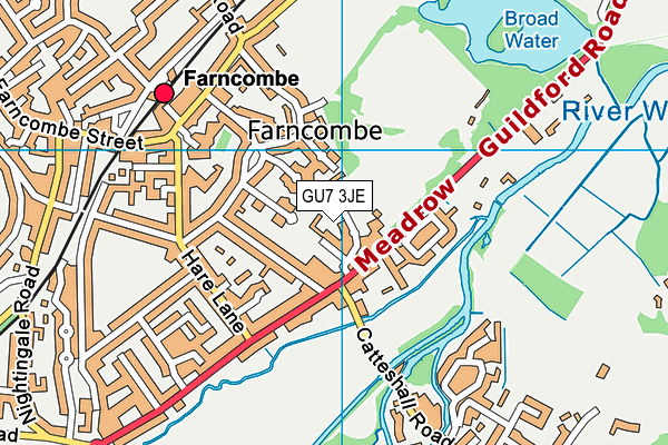 GU7 3JE map - OS VectorMap District (Ordnance Survey) GU7 3JE map - OS VectorMap District (Ordnance Survey)