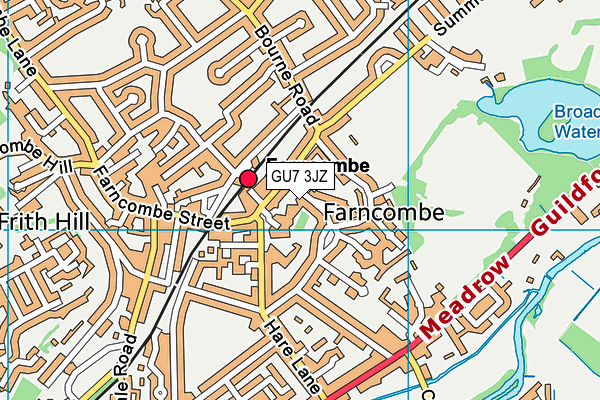 GU7 3JZ map - OS VectorMap District (Ordnance Survey) GU7 3JZ map - OS VectorMap District (Ordnance Survey)