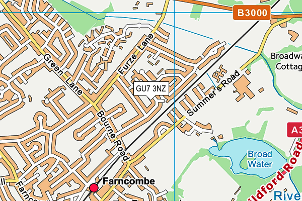 GU7 3NZ map - OS VectorMap District (Ordnance Survey) GU7 3NZ map - OS VectorMap District (Ordnance Survey)