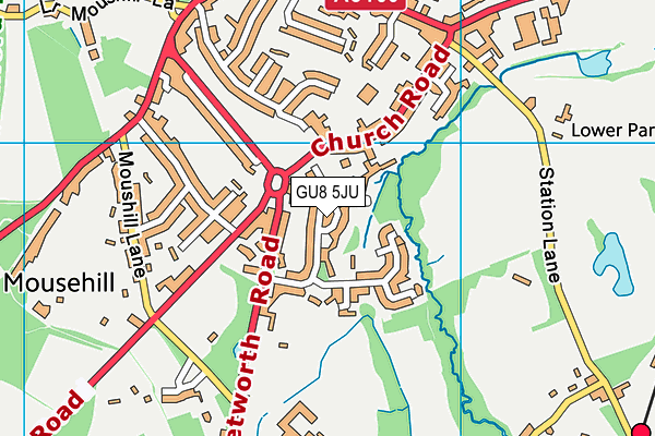 GU8 5JU map - OS VectorMap District (Ordnance Survey) GU8 5JU map - OS VectorMap District (Ordnance Survey)