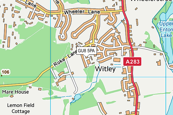 GU8 5PA map - OS VectorMap District (Ordnance Survey) GU8 5PA map - OS VectorMap District (Ordnance Survey)