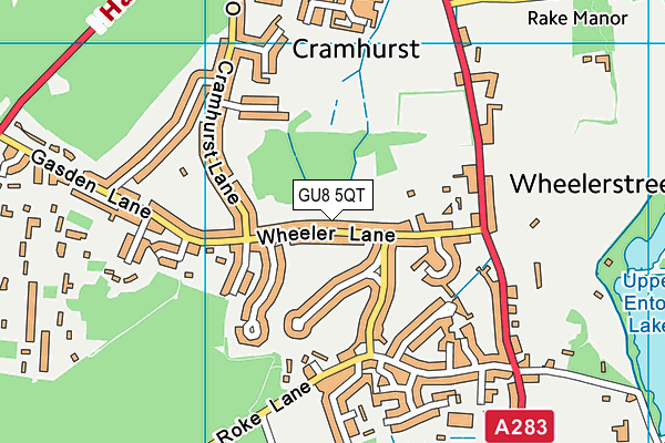 GU8 5QT map - OS VectorMap District (Ordnance Survey) GU8 5QT map - OS VectorMap District (Ordnance Survey)