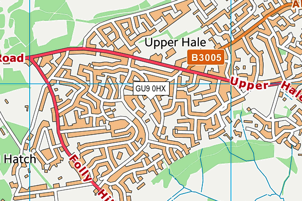 GU9 0HX map - OS VectorMap District (Ordnance Survey) GU9 0HX map - OS VectorMap District (Ordnance Survey)