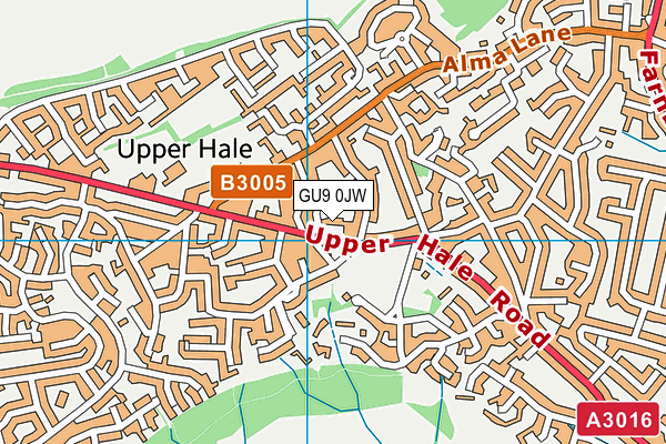 GU9 0JW map - OS VectorMap District (Ordnance Survey) GU9 0JW map - OS VectorMap District (Ordnance Survey)