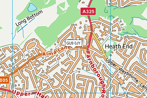 GU9 0JY map - OS VectorMap District (Ordnance Survey) GU9 0JY map - OS VectorMap District (Ordnance Survey)