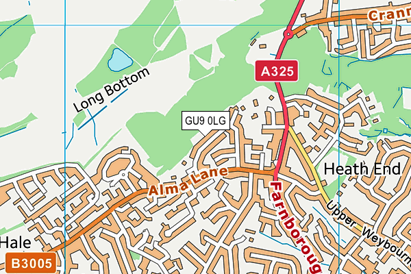 GU9 0LG map - OS VectorMap District (Ordnance Survey) GU9 0LG map - OS VectorMap District (Ordnance Survey)