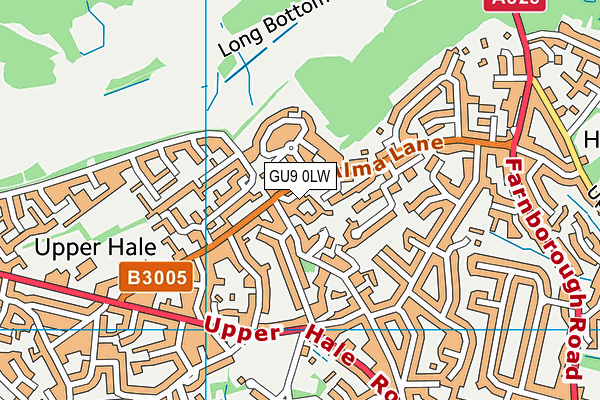 GU9 0LW map - OS VectorMap District (Ordnance Survey) GU9 0LW map - OS VectorMap District (Ordnance Survey)